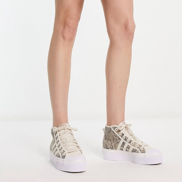 SOLD Rare Adidas Nizza Mid Platform Hightop Snakeskin Sneaker - Picture 7 of 8